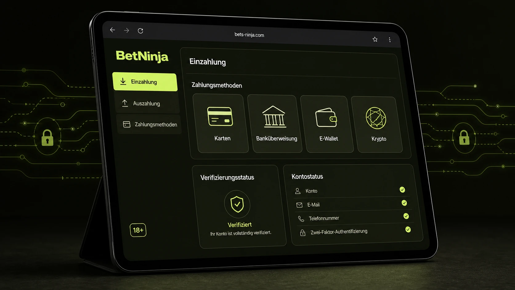 BetNinja Einzahlung und Auszahlung